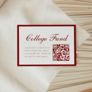 Elegante Schriftzug Roter Hochschulfonds QR-Code A Begleitkarte