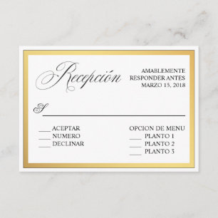Elegante Schriftzüge Hochzeit Spanisch RSVP Einladung