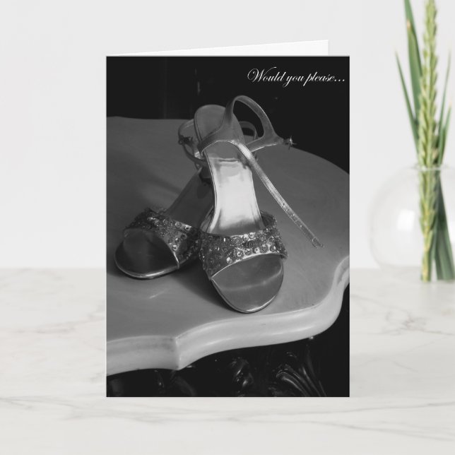 Elegante Schuhe Trauzeugin Grußkarte Einladung (Vorderseite)