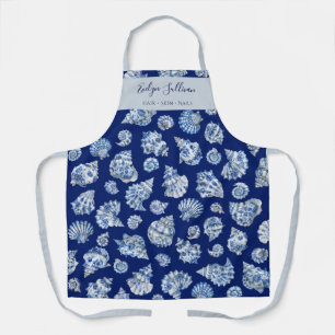 Elegante Schürze mit blauen Muscheln