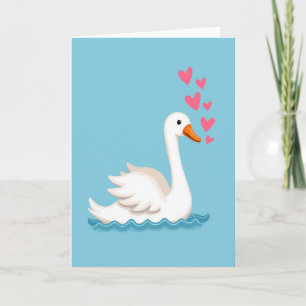 Elegante Schwan-Liebesherzkarte Karte