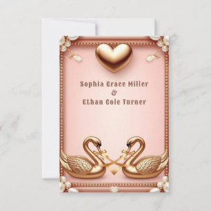 Elegante Schwan Save The Date Hochzeitsankündigung