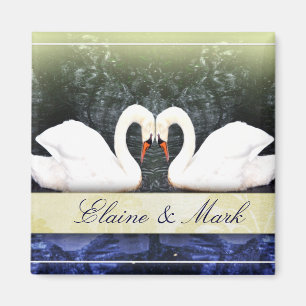 Elegante Schwäne in der Liebe Magnet