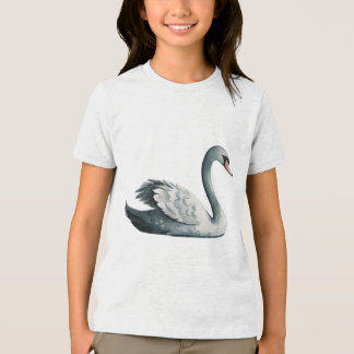 Elegante Schwanensee-Wasserfarben-Vogelnursery-Kun Tri-Blend Shirt