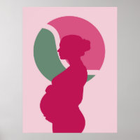 Elegante Schwangere Frauen Silhouette Kinderzimmer