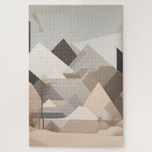 Elegante Schwarz Beige Abstrakte Landschaft