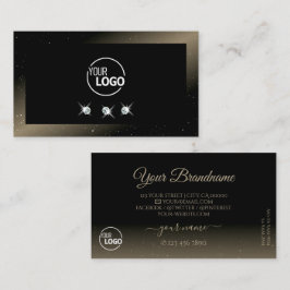 Elegante schwarz-braun-glänzende Diamanten mit Log Visitenkarte