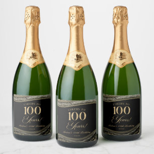 Elegante Schwarz-Gold-Achat-100.-Geburtstagsfeier