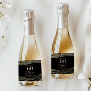 Elegante Schwarz-Gold-Achat-Party zum 60. Geburtst