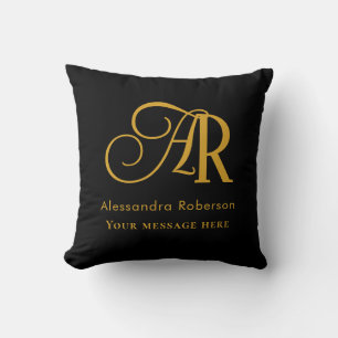 Elegante Schwarz-Gold-Farbe Kissen