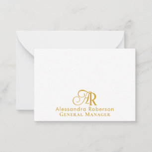 Elegante Schwarz-Gold-Farbe Mitteilungskarte