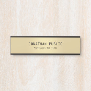 Elegante Schwarz-Gold-Glamour-Vorlage Moderne Türschild