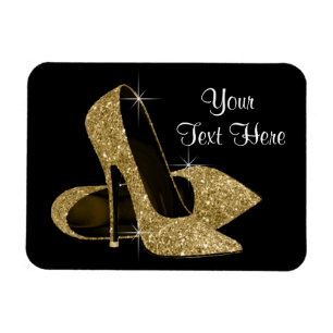 Elegante Schwarz-Gold-High-Heel-Schuh-Magnete Magnet