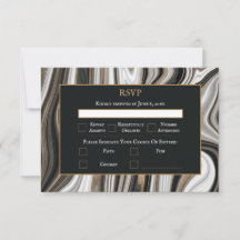 Elegante Schwarz-Gold-Marmor-Hochzeit