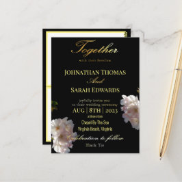 Elegante Schwarz-Gold-Postkarte für feierliche Hoc Postkarte