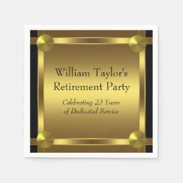 Elegante Schwarz-Gold-Rente Serviette