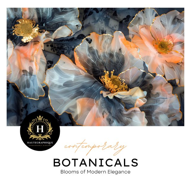 Elegante Schwarz-, Gold- und Pfirsichfarben Seidenpapier (Von Creator hochgeladen)