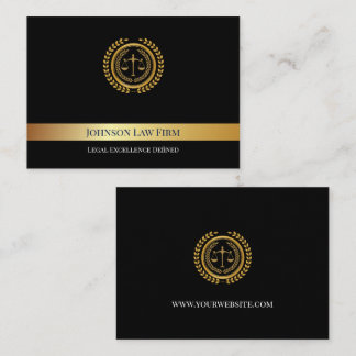 Elegante Schwarz&Gold Waage der Gerechtigkeit Noti Mitteilungskarte
