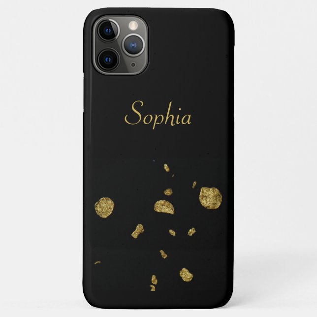 Elegante Schwarz-Gold-Winkel Case-Mate iPhone Hülle (Rückseite)