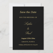 Elegante Schwarz Golden Beige Hochzeit Sichern Sie