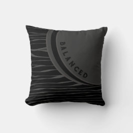 Elegante Schwarz Graue Abstrakte Typografie ausgew Kissen