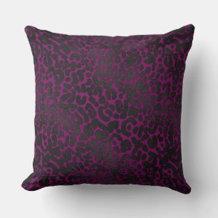 Elegante Schwarz-Leopard-Tierdrucke auf Rosa Kissen
