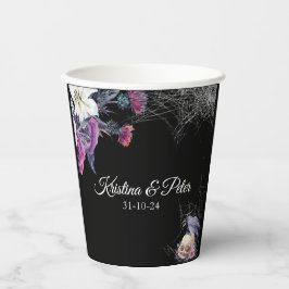 Elegante Schwarz Lila Gothic Bläserskulptur Hochze Pappbecher