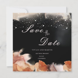 Elegante Schwarz-Orange-Farbe Save the Date Einladung