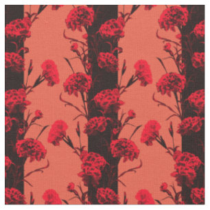 Elegante schwarz-orangefarbene Streifen Carnation Stoff