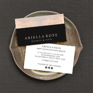 Elegante Schwarz-Rose-Gold-Imitate Shimmer Glitzer Visitenkarte