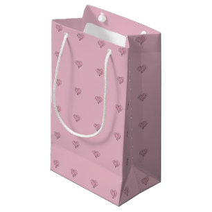 Elegante Schwarz-Rot-Herz-Muster rosa Geschenktasc Kleine Geschenktüte