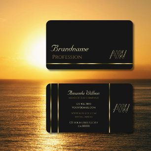 Elegante schwarz schimmernde goldene Streifen mit  Visitenkarte