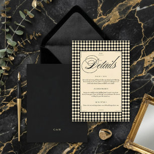 Elegante Schwarz- und Elfenbein-Details im Stil de Einladung
