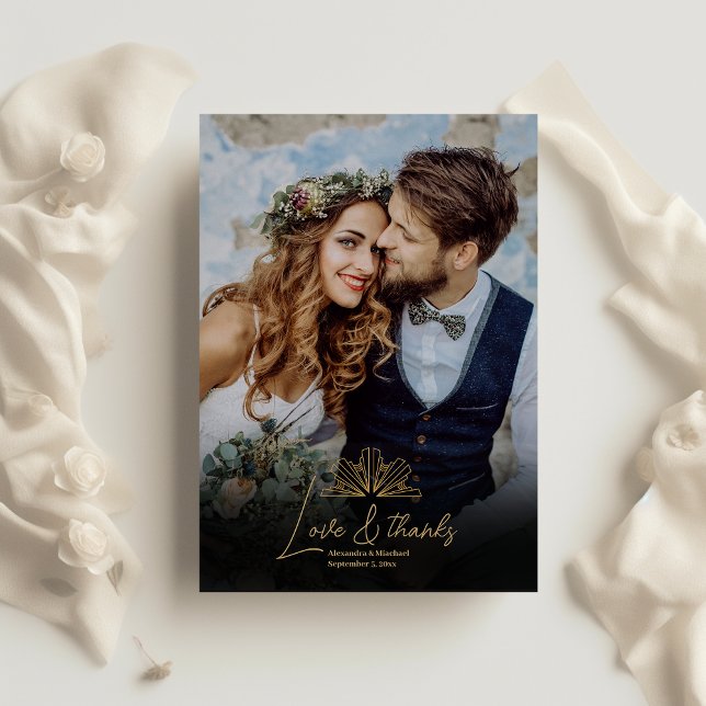 Elegante Schwarz und Gold Dankeskarte (Von Creator hochgeladen)