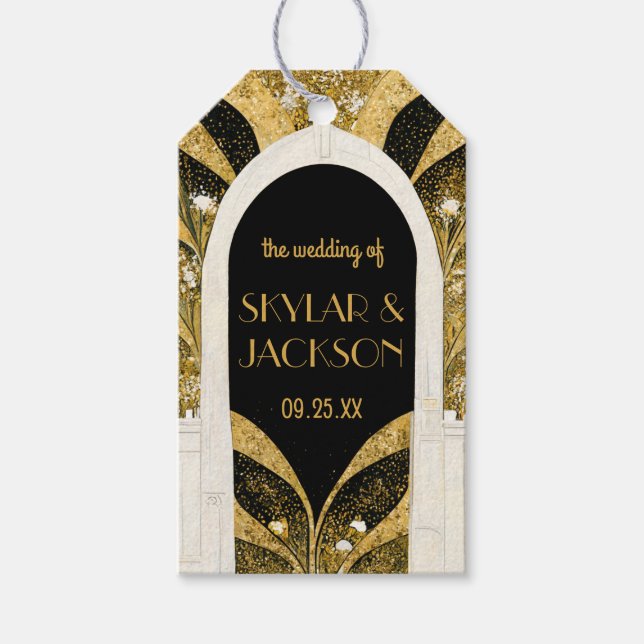 Elegante Schwarz und Gold Kunst, Dichtung und Musi Geschenkanhänger (Vorderseite)