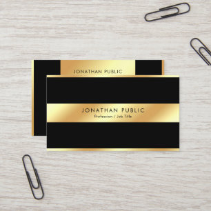 Elegante Schwarz- und Gold-Vorlage Professionell M Visitenkarte
