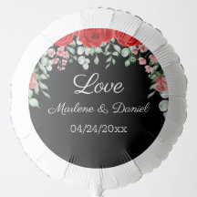 Elegante Schwarz und Rot FLoralhochzeit