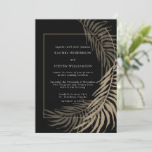 Elegante Schwarz und Taupe Einladung zur Hochzeit