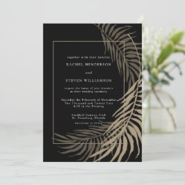 Elegante Schwarz und Taupe Einladung zur Hochzeit