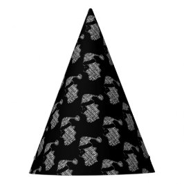 Elegante Schwarz und Weiß Weihnachtsgeschichte Wei Partyhütchen
