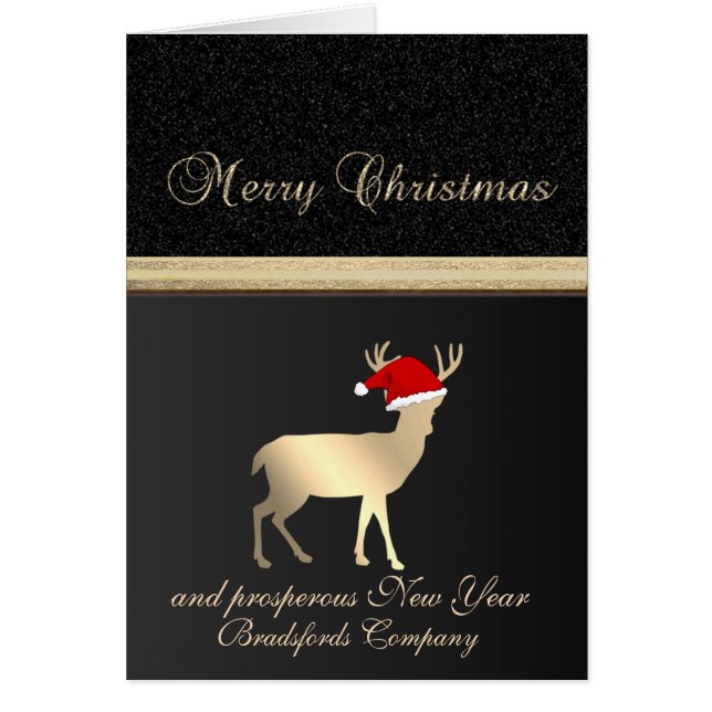 Elegante Schwarz ,Weihnachten Hirsche Weihnachtsma (Vorne)