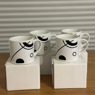 Elegante Schwarz/Weiß Abstrakt Espresso Tasse