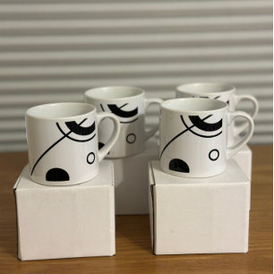 Elegante Schwarz-Weiß-Abstrakt-Espressotasse Espressotasse