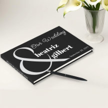 Elegante Schwarz-Weiß-Ampersand-Hochzeit