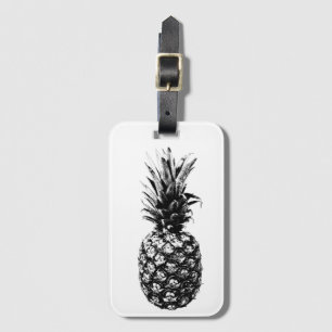 Elegante Schwarz-Weiß-Ananas Gepäckanhänger