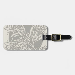 Elegante Schwarz-Weiß-Blatt Botanischer Art Nouvea Gepäckanhänger
