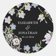 Elegante Schwarz-Weiß-Blumen-Hochzeit