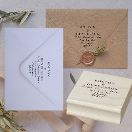 Elegante Schwarz-Weiß-Blumenzeremonie Gummistempel