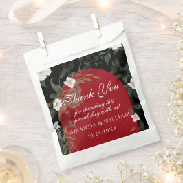 Elegante Schwarz-Weiß-Blütenhochzeit Geschenktütchen