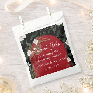 Elegante Schwarz-Weiß-Blütenhochzeit Geschenktütchen